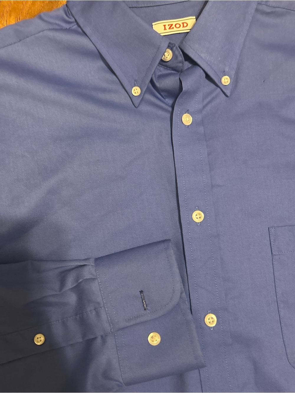 Izod Men's Royal Blue Button-Down Dress Shirt - Picture 3 of 8